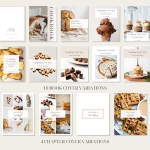 100 Page Cookbook Template, Recipe Book Template, Cook Book Template, Recipe Template, Canva Templates