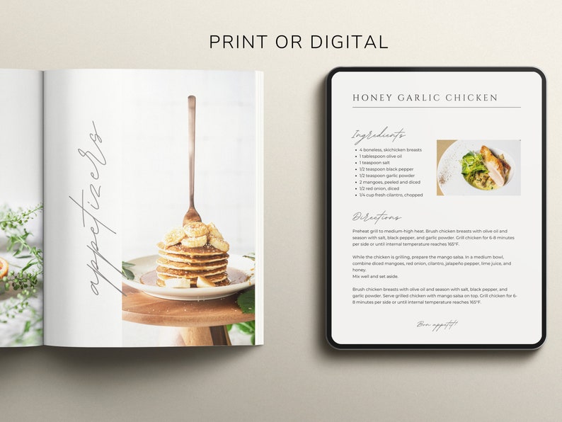 Cookbook Template for Canva, Editable Cookbook Pages, Family Recipes ...