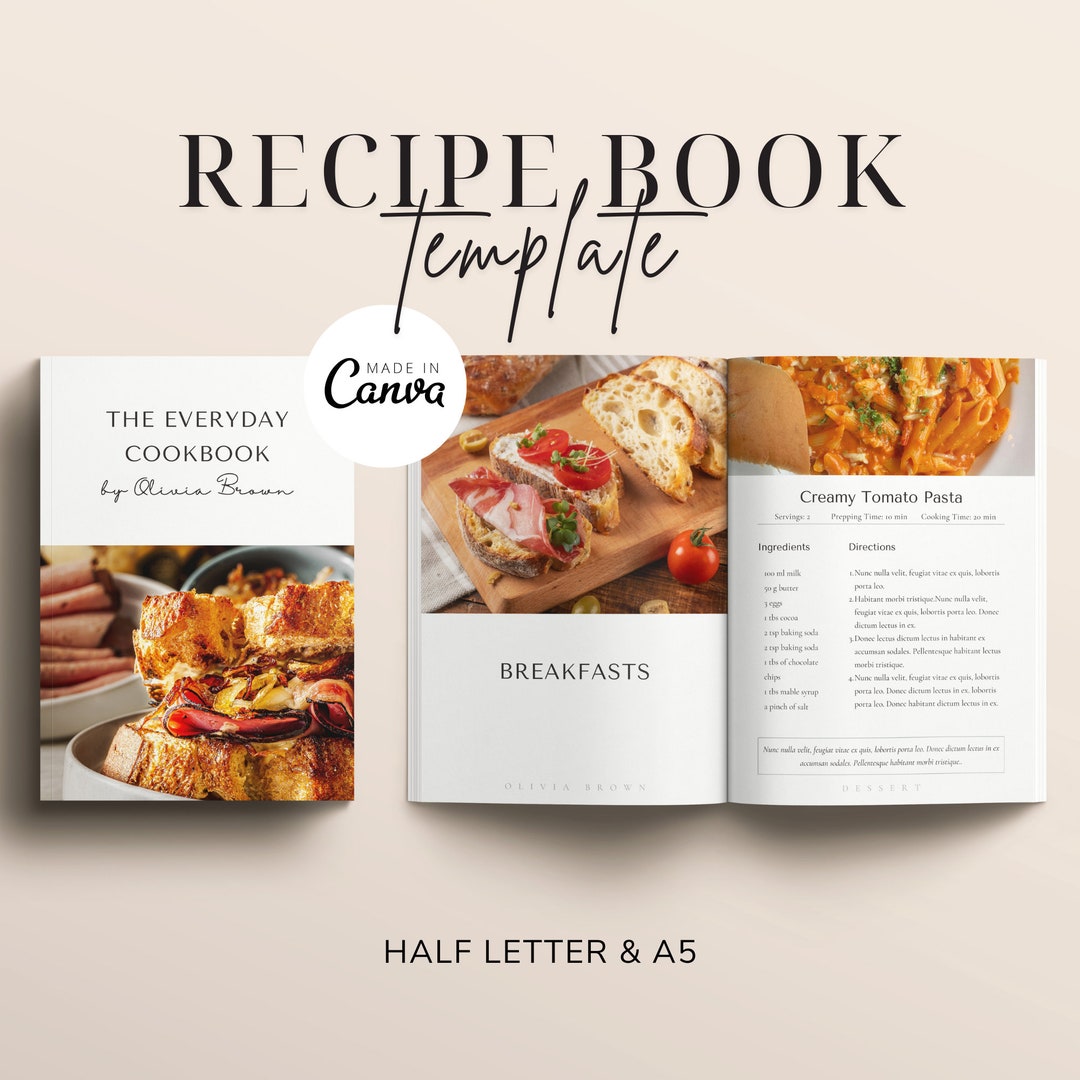 Editable Cookbook Template, Printable Recipe Binder Kit Instant ...