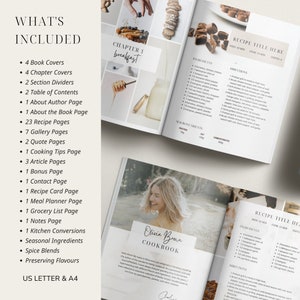 Cookbook Template, Editable Recipe Book Template, Printable Recipe Ebook, Canva Templates