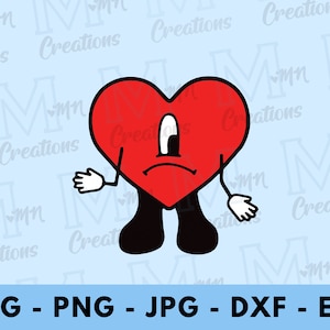 Bad Bunny Heart, SVG, PNG, Jpeg, EPS, And Dxf Compatible with Cricut and Cameo/silhouette