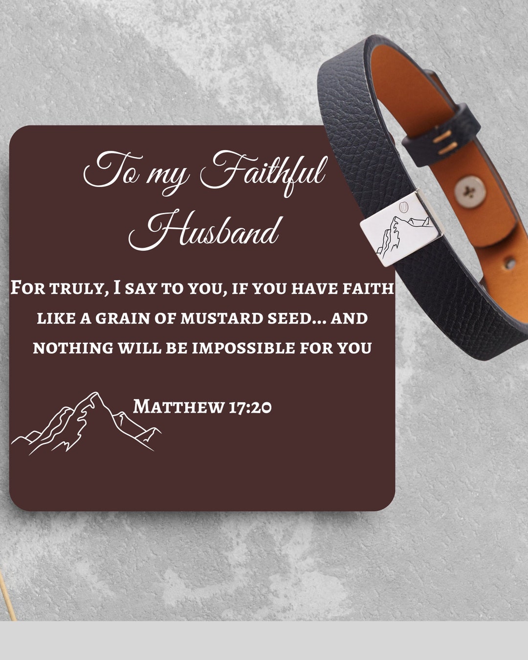 Mustard Seed Jewelry for Men With Message Card, Mustard Seed Bracelet