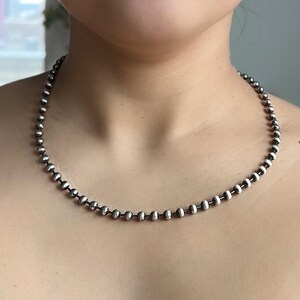 Navajo Handcrafted Genuine Navajo Pearls Beads made of Sterling Silver