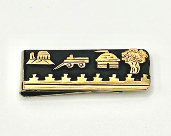 Mud Head Money Clip Native American Kachina Hopi Holder Overlay