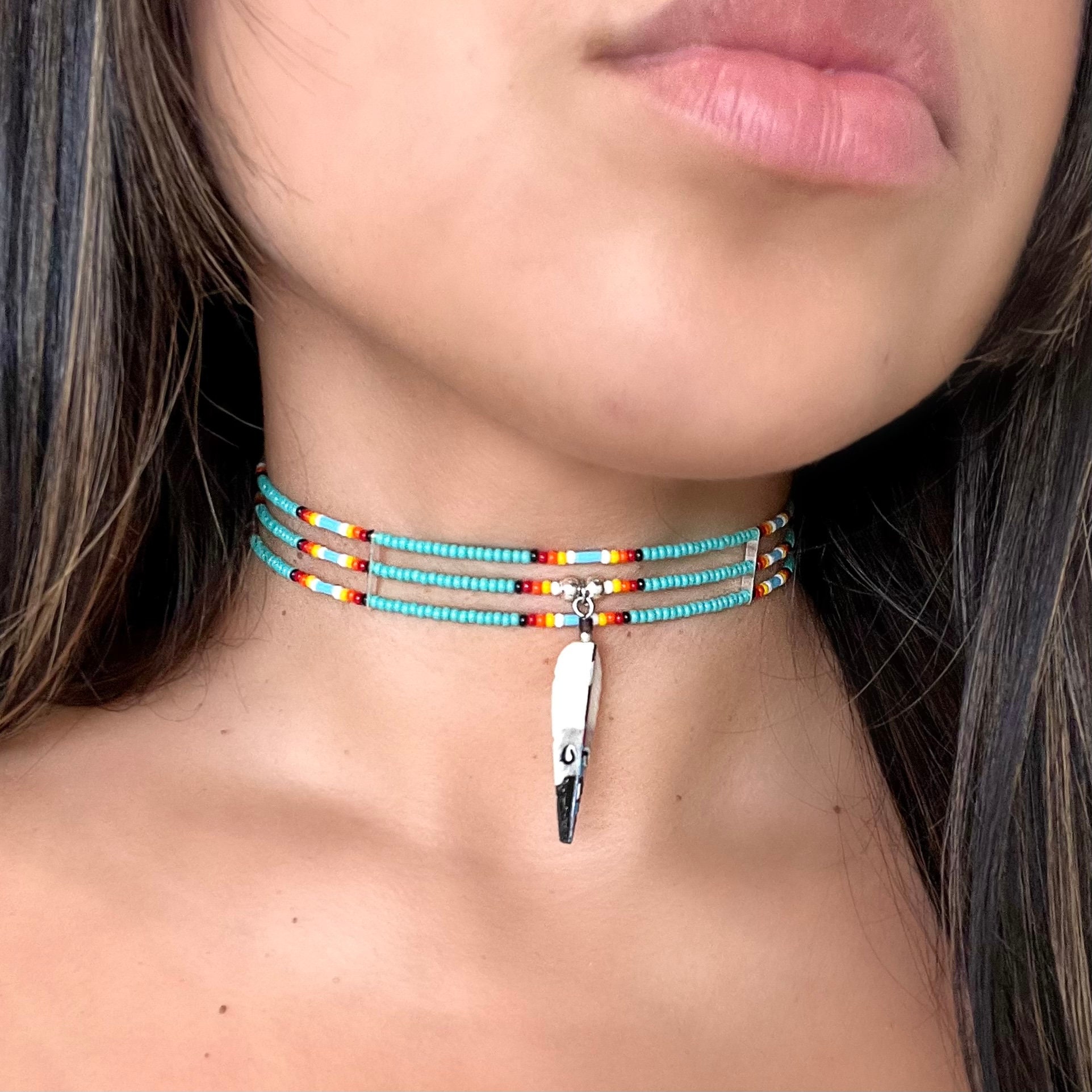 Native Style Adjustable Bone Choker Necklaces