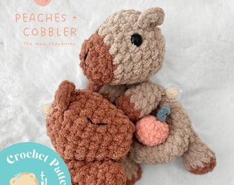 Kleines Capybara | 2-in-1| Snuggler + Stuffy Häkelanleitung |Peache + Cobbler | Kinderzimmer Dekor | Boho Baby | Kinderzimmer Dekor | Baby Geschenk