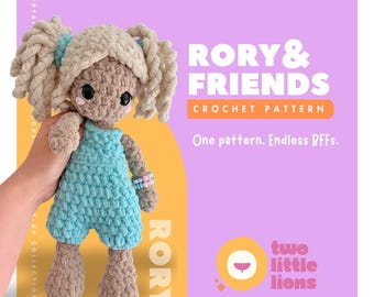 RORY&FRIENDS Crochet Doll Pattern PDF | Dress Up Amigurumi Doll | Customizable Crochet Doll |