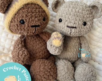 Kleine honingberen BUNDEL haakpatroon | BeerBeer | Kinderkamerdecoratie | Teddybeer | Boho beer |