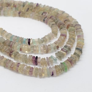 Natürliche Multi Fluorit Glatte Quadratische Perlen | 4 mm bis 5 mm Fluorit quadratische Form Perlen | 16 &#39;&#39; Zoll Fluorit Perlen Strang | Für die Schmuckherstellung