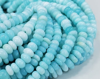 Blue Peruvian Opal Beads: 4-5mm Rondelle Gemstone Strand