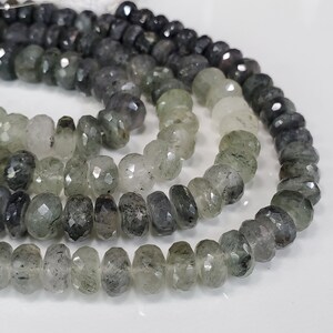 Natural Black Rutile Faceted Rondelle Beads | Approx 10 mm to 11 mm Black Rutile Beads | 8&#39;&#39; Inch Rutile Beads Strand | For Jewelry Making