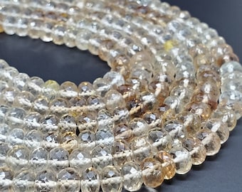 Faceted Imperial Topaz Round Beads | 6mm-7mm, 8'' Strand