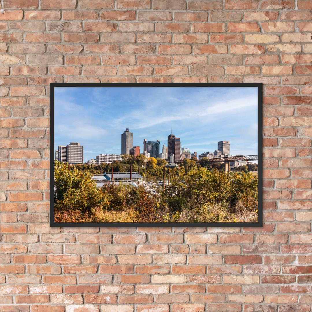 Memphis Skyline Large Framed Print | Fall Colors Port of Memphis Photo ...