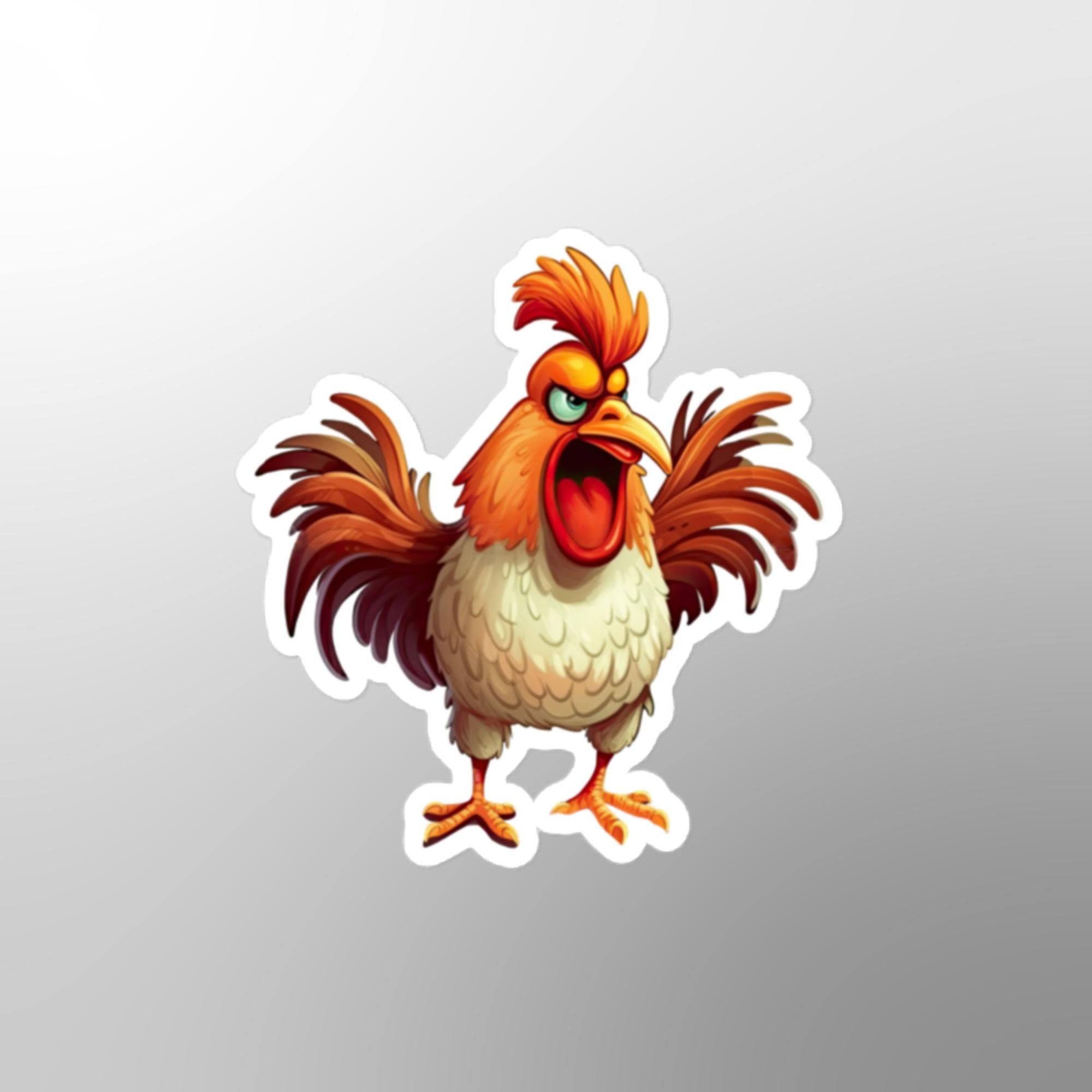 Angry Chicken Sticker, Funny, Chick, Barn Animal, Farm, Farmers ...