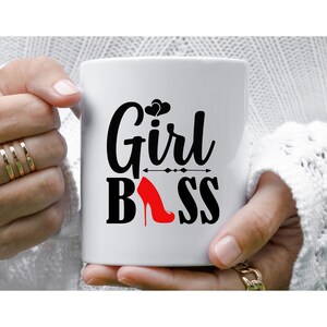 Girl Boss Tasse: Empowered Women, Red High Heels (11oz)