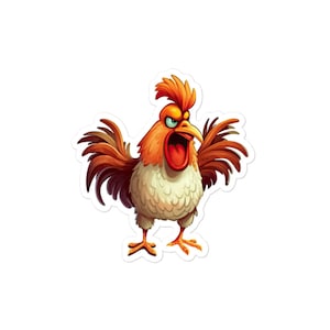 Angry Chicken Sticker, Funny, Chick, Barn Animal, Farm, Farmers ...