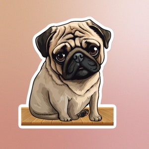 Adesivo carlino, cane carino, amore per i carlini, animale domestico adorabile, adesivo cucciolo, amante dei cani, mamma carlino, papà carlino, razza di cane, cane di piccola taglia, cucciolo di carlino, proprietario di animale domestico, regalo