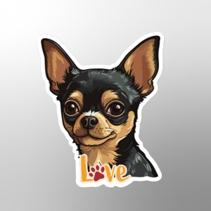 Chihuahuasticker, cadeau hondenliefhebber, schattig huisdiersticker, klein hondje, liefde, kleine hond, puppy, chihuahuamoeder, vader, hondenras, schattig huisdier, baasje