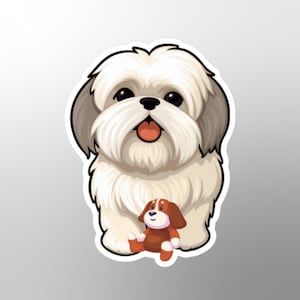 Pegatina de Shih Tzu, perro lindo, amor de Shih Tzu, mascota adorable, pegatina de cachorro, regalo para amantes de los perros, mamá, papá, raza de perro, perro pequeño, tierno, dulce, regalo