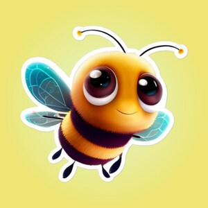 happy Bumblebee Sticker, Natur inspiriert, niedlich, Bestäuber, Frühling, fröhlich, lächelnd, Garten, Laptop, Notizbuch, Scrapbook, Geschenk