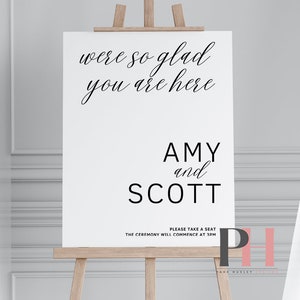 Minimalist Wedding Welcome Sign, Welcome Wedding Sign, Script Wedding Welcome Sign, Modern Wedding Signs, Large Wedding Sign