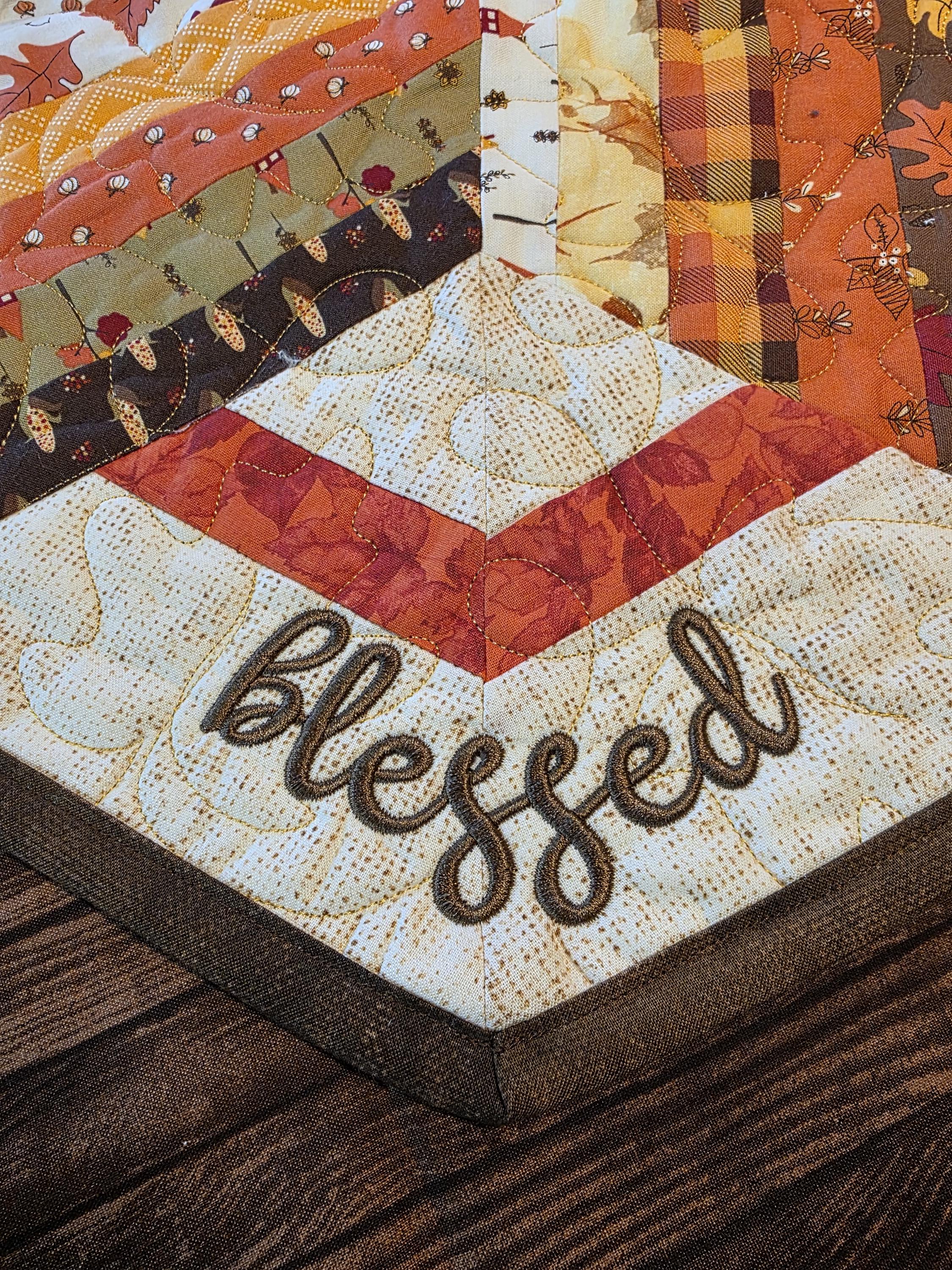 Fall Hexagon Quilted Embroidered Pumpkins Table Topper Runner - Etsy