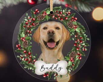 Personalized Pet Photo Ornament: Custom Dog or Cat Christmas Ornament