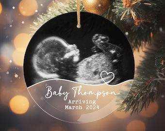 Ultrasound Christmas Ornament | Sonogram Ornament | Pregnancy Announcement Ornament | Gender Reveal Ornament | Babys First Christmas | Glass