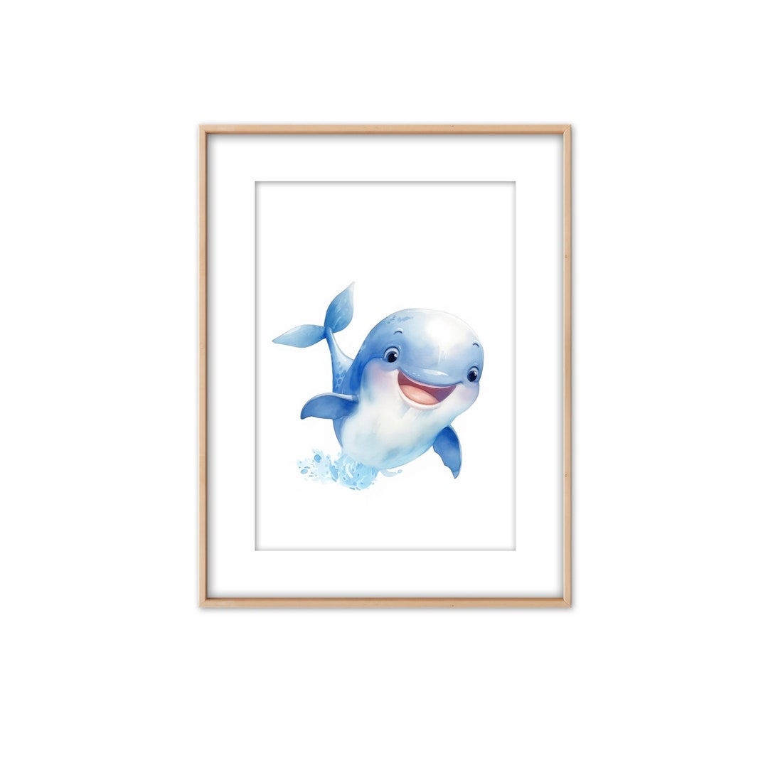 Baby Whale Print DIGITAL Baby Animal Print Whale Nursery - Etsy