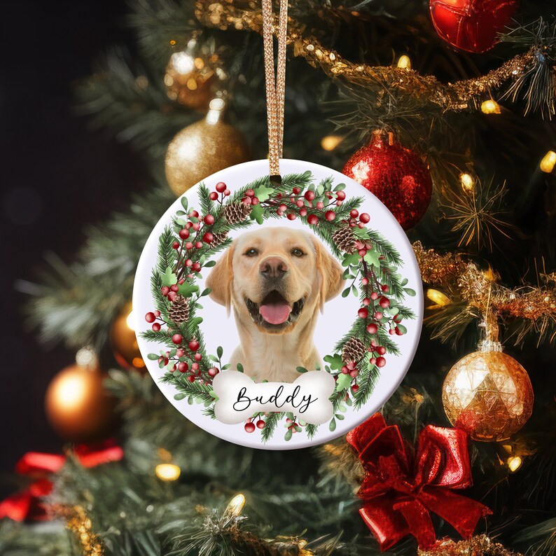 Personalized Pet Photo Ornament: Custom Dog or Cat Christmas Ornament ...