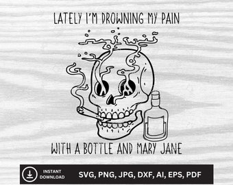 Bottle And Mary Jane - Jelly Roll SVG | Downloadable Files | svg, png, jpg, dxf, ai, eps, pdf