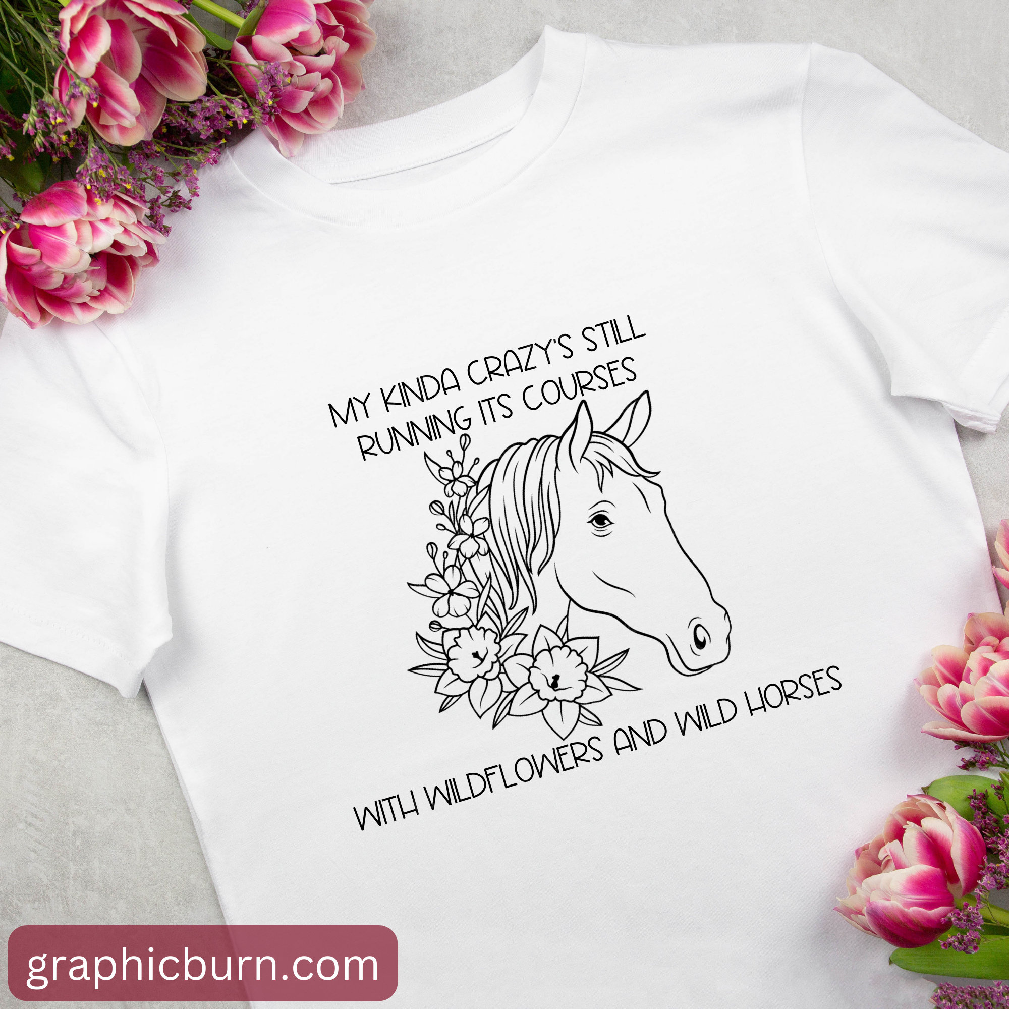 Wildflowers and Wild Horses - Lainey Wilson Song Lyrics SVG
