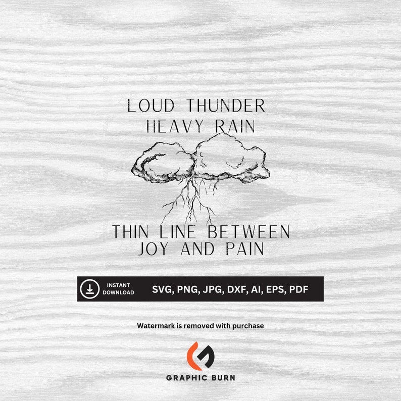 Loud Thunder Heavy Rain Cody Jinks SVG Downloadable Files Svg, Png, Jpg