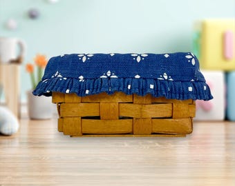 Longaberger Mini Basket with Fabric Insert and Plastic Liner 1997 USA - Proceeds for Charity