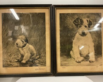 Kurt Meyer Eberhardt Framed Etching Artwork Depicting an Adorable