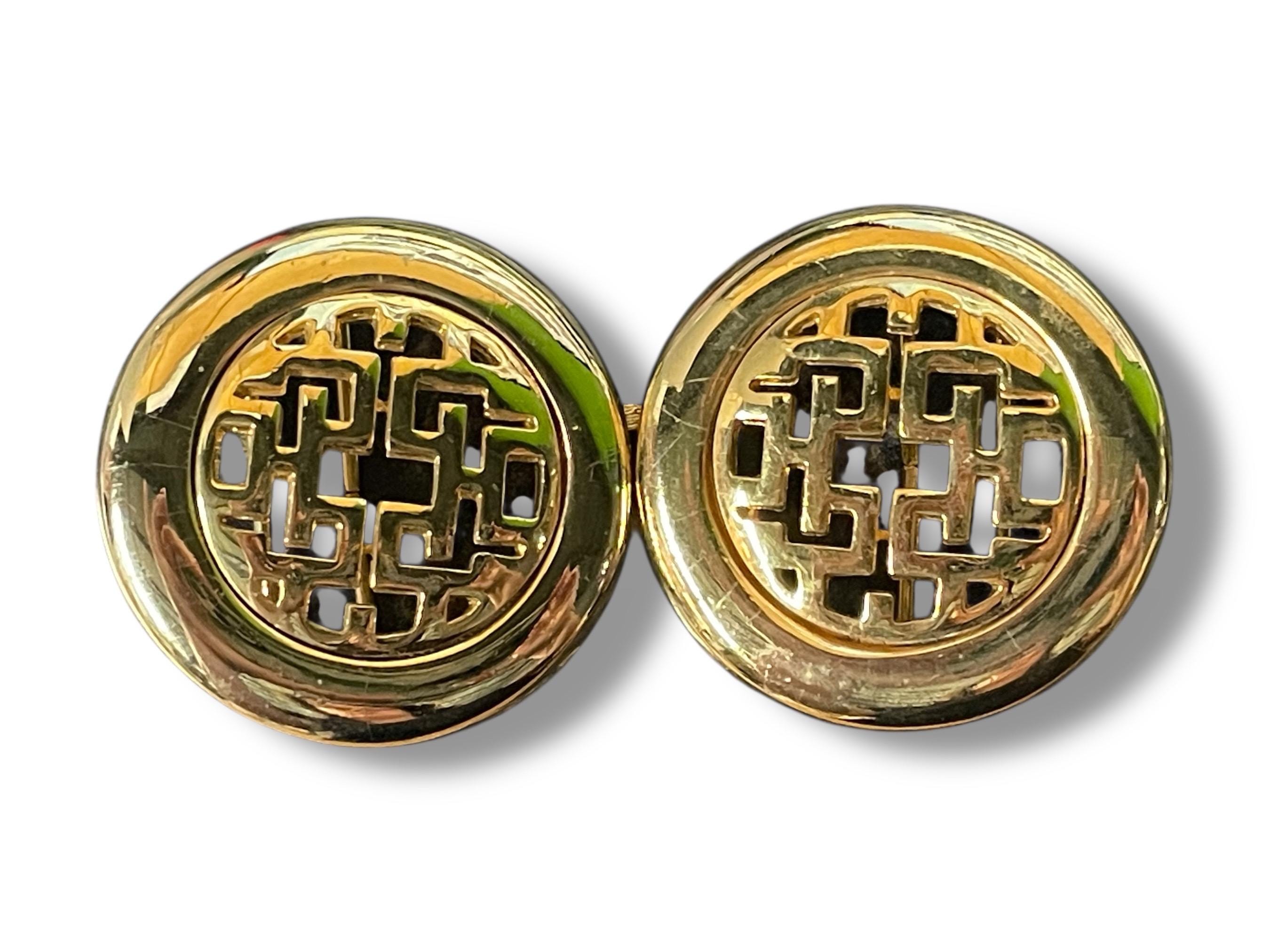 Chic Vintage Gold-Tone Designer Belt Buckle Set By Dotty Smith Greek Key Design Chic DOTTY SMITH Greek Key Vintage Gold Belt Buckle - Etsy main image 2