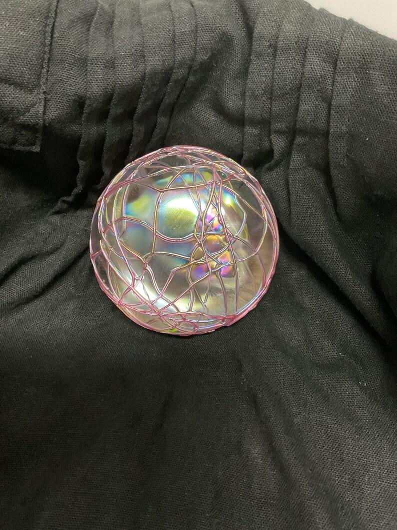Vintage Intaglio Anton 3 Glass Iridescent Ball Paperweight Peoceeds for