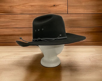 Vintage Resistal, Gunmetal Western Hat Size 7 1/2 Reg, Made in USA - Proceeds for Charity