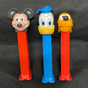 Vintage Disney Pez Dispenser Lot of 3, Mickey, Pluto, Donald Duck Pez Dispensers - Proceeds for Charity - Ready To Ship!