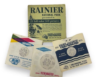 VIEWMaSTER REELS! Vintage Mt Ranier Set of 3 Reels - Proceeds for Charity
