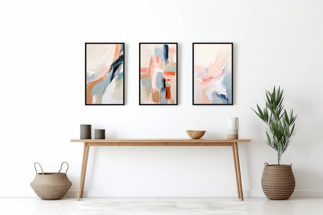 Set of 3 Prints, Abstract Wall Art Set of 3, Colorful Wall Art ...