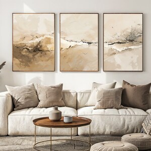 Abstract Art Print Set of 3, Modern Beige Abstract Gallery Wall Art, Nordic Prints, Simple Abstract Art, Scandinavian Printable