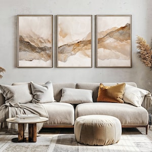 Abstract Art Print Set of 3,  Modern Neutral Abstract Gallery Wall Art, Nordic Prints, Simple Abstract Art, Scandinavian Printable