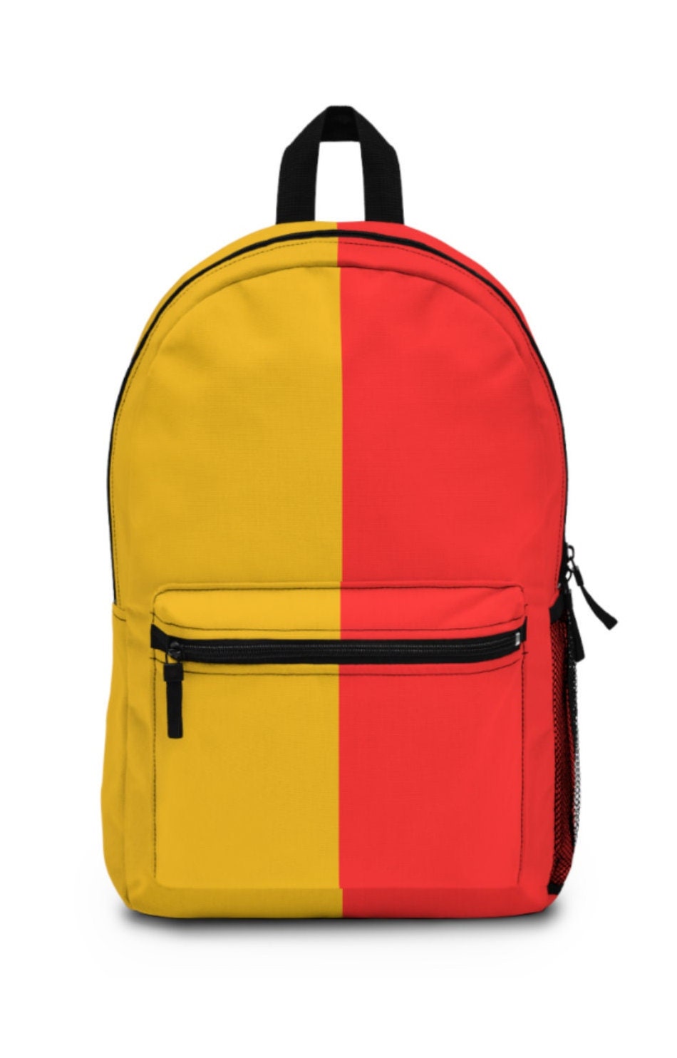 Multi-color Backpack, Racing Stripe Backpack, Two-tone Backpack, School ...