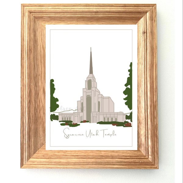 LDS temple drawing of Syracuse Utah Temple, dedication. Picture of LDS Syracuse Utah temple. The church of Jesus Christ of Latter Day Saints