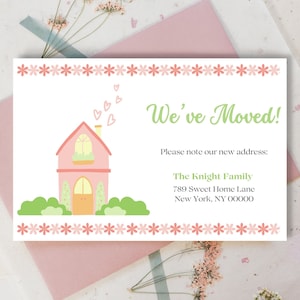 We&#39;ve Moved! Customizable Change of Address, Digital Download, Moving Card, Address Update, Customizable Template, Greeting Card 6in x 4in