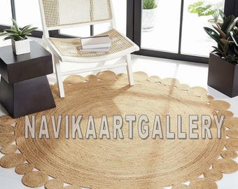 Handmade Braided Jute Rug | Natural Boho Farmhouse Decor