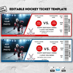 Editable Hockey Game Ticket Template Hockey Game Ticket Sports Lover