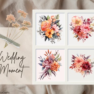 Watercolor Wild Flowers - Wild Floral Clipart - Floral Clipart - Premade Clipart - Wedding Clipart - Spring Clipart - Wild Flowers - Wedding