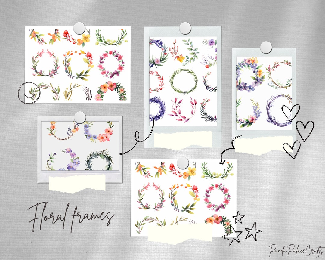 20 Springtime Watercolor Frames and Wreaths - Watercolor Spring Wreaths ...